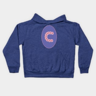 Letter C Pink Gerbera Daisy Monogram Kids Hoodie